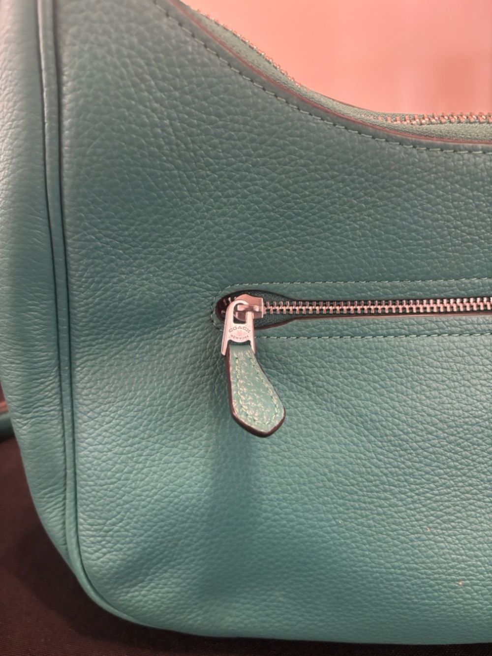 Coach Teal Leather Teri Hobo (Large) Shoulder Bag with Crossbody Strap - Picture 5 of 11